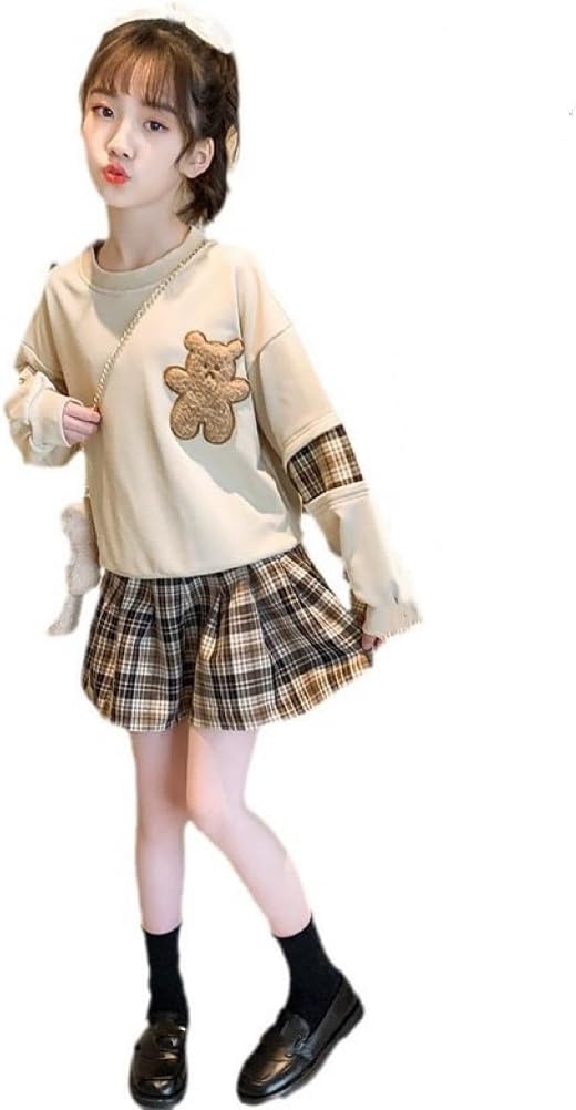 Amazon | [Pangdabei] 子供服 女の子 パーカー チェック柄